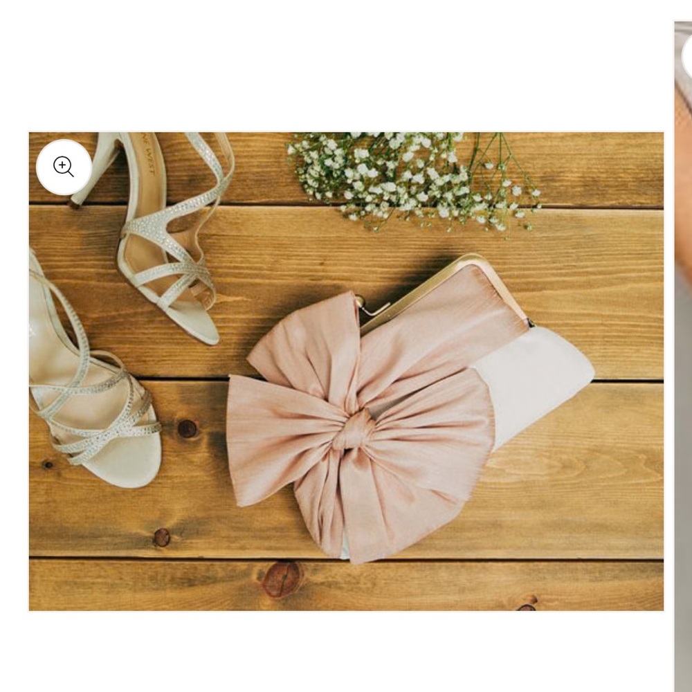 Davie & Chiyo Bridal Clutch raw Silk Bow Snap NEW never used no box VANCOUVER